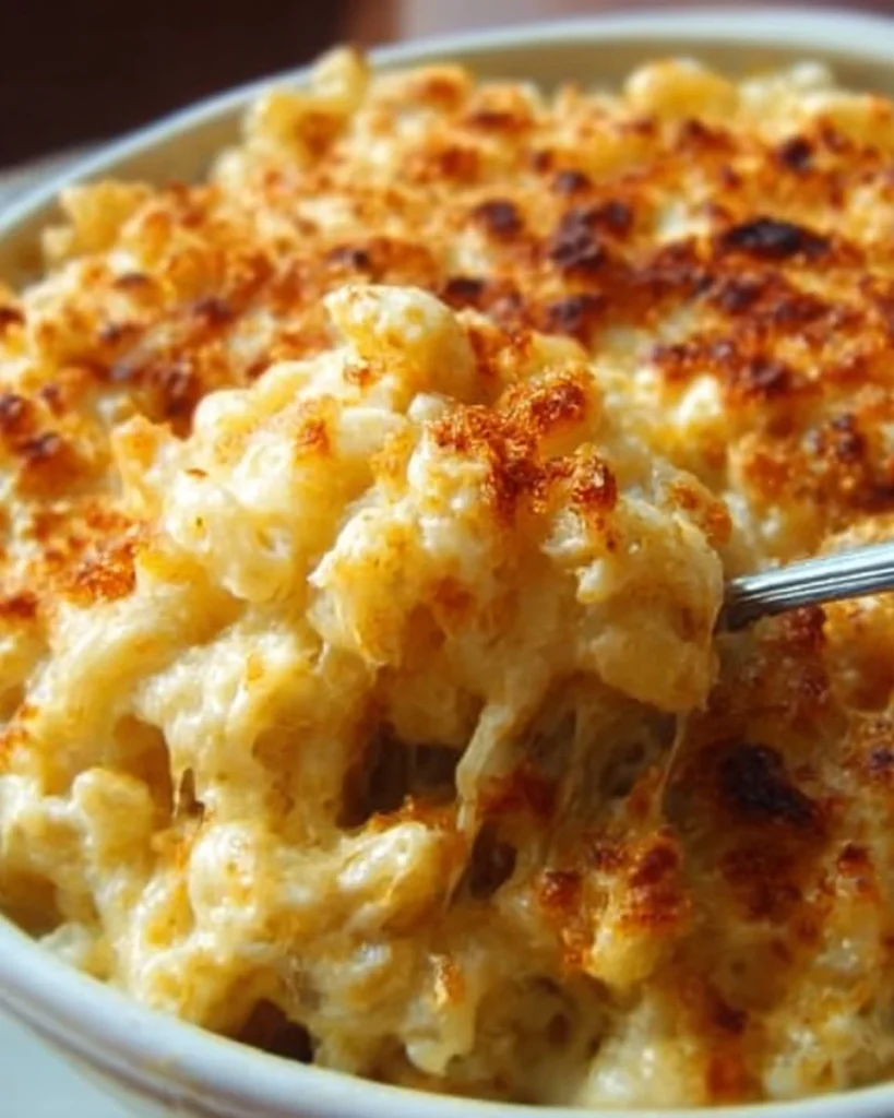 Bowl of Tini's creamy macaroni and cheese, a viral recipe loved by all.