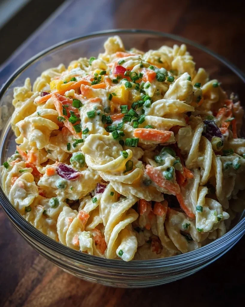 Addictive Crack Pasta Salad with vibrant vegetables and creamy dressing
