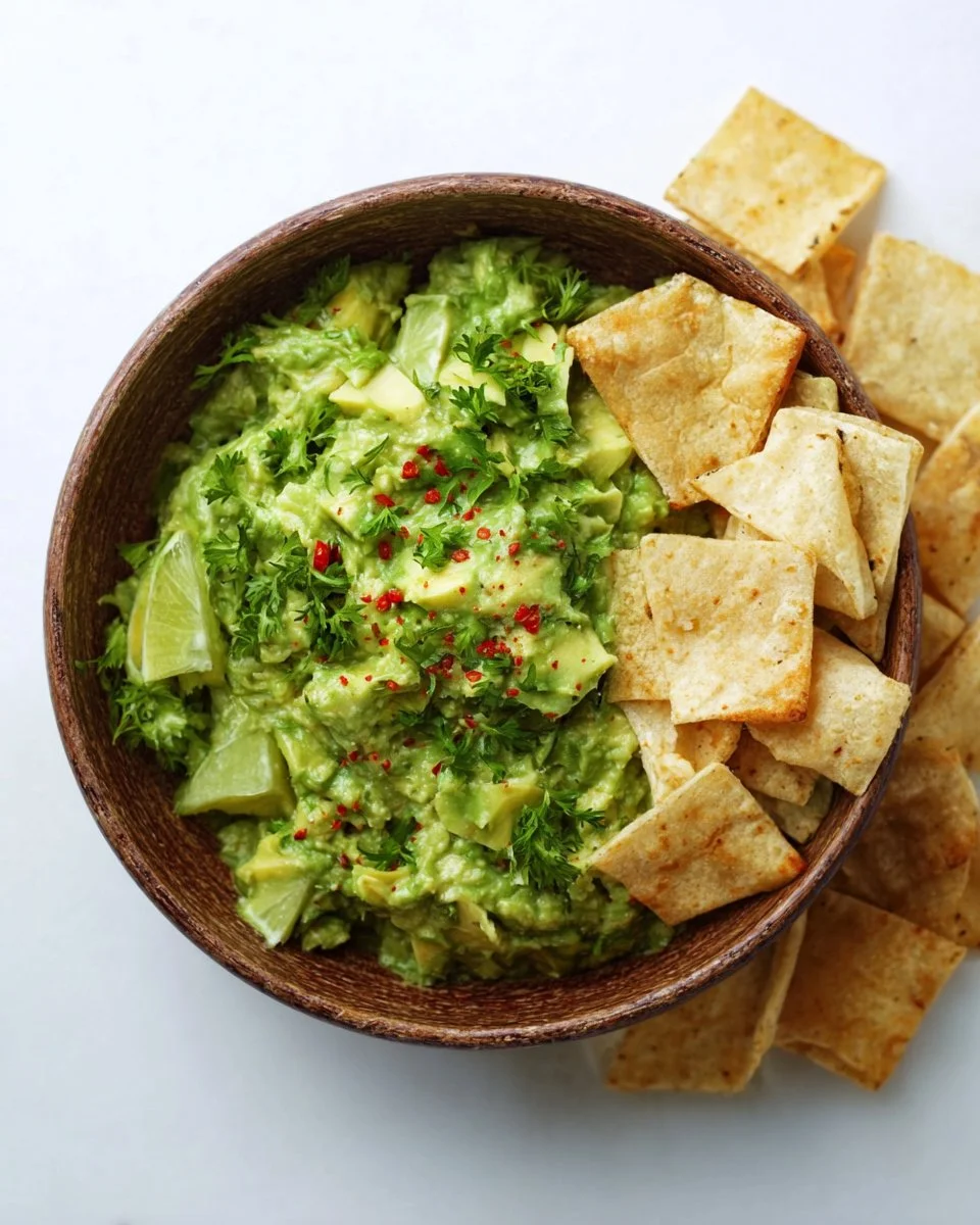 Bowl of authentic guacamole made with fresh avocados and ingredients
