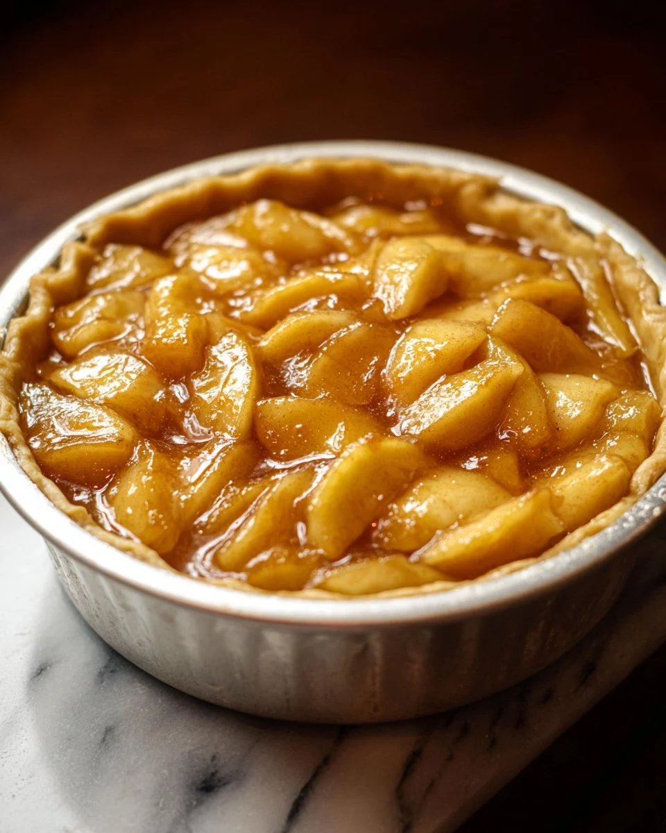 Homemade stovetop apple pie filling ready for dessert preparation