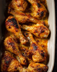 Delicious easy baked chicken drumsticks fresh out of the oven