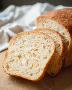Freshly baked easy sourdough sandwich bread, soft and fluffy texture