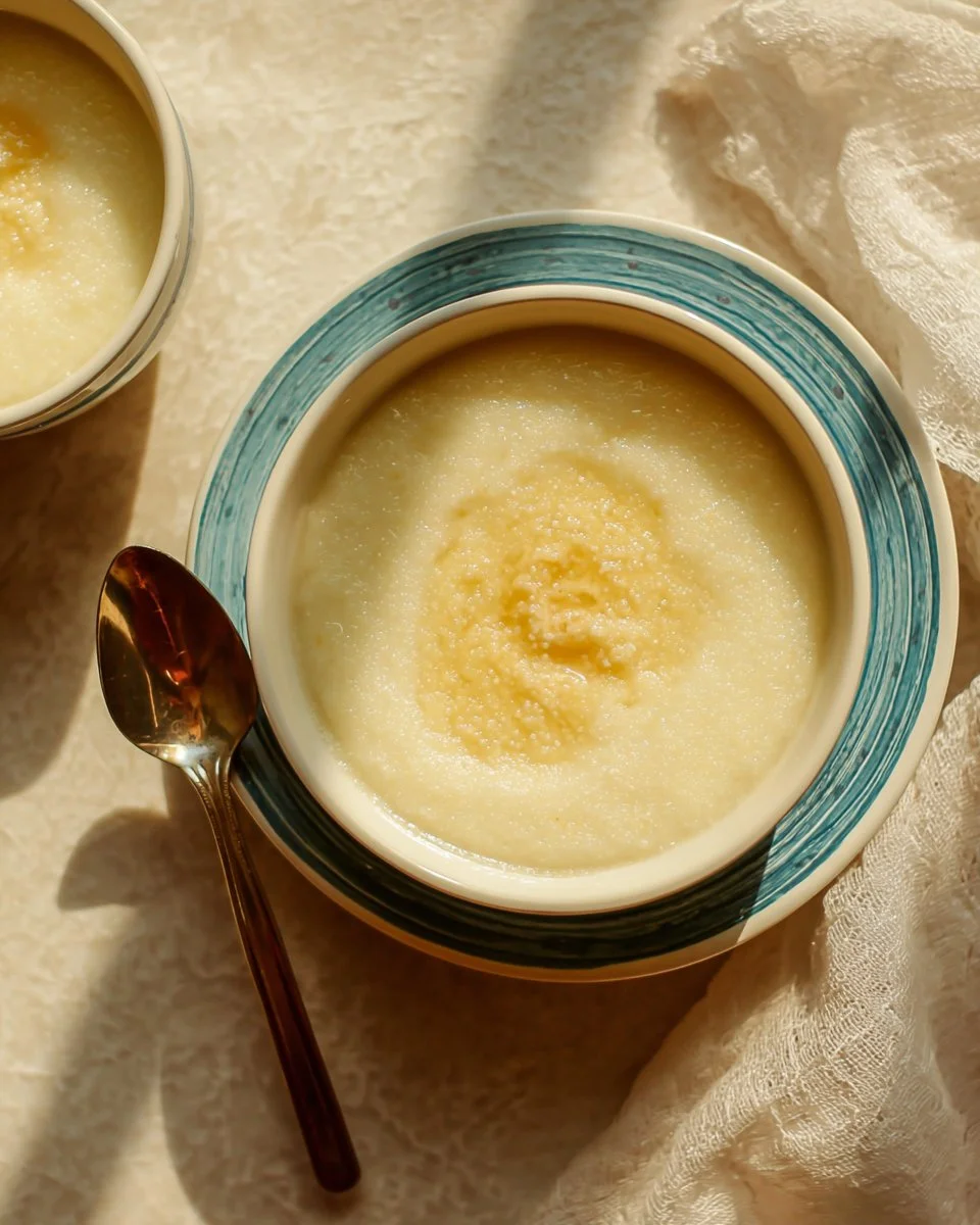 A bowl of creamy semolina porridge topped with fruits and nuts for a nutritious breakfast