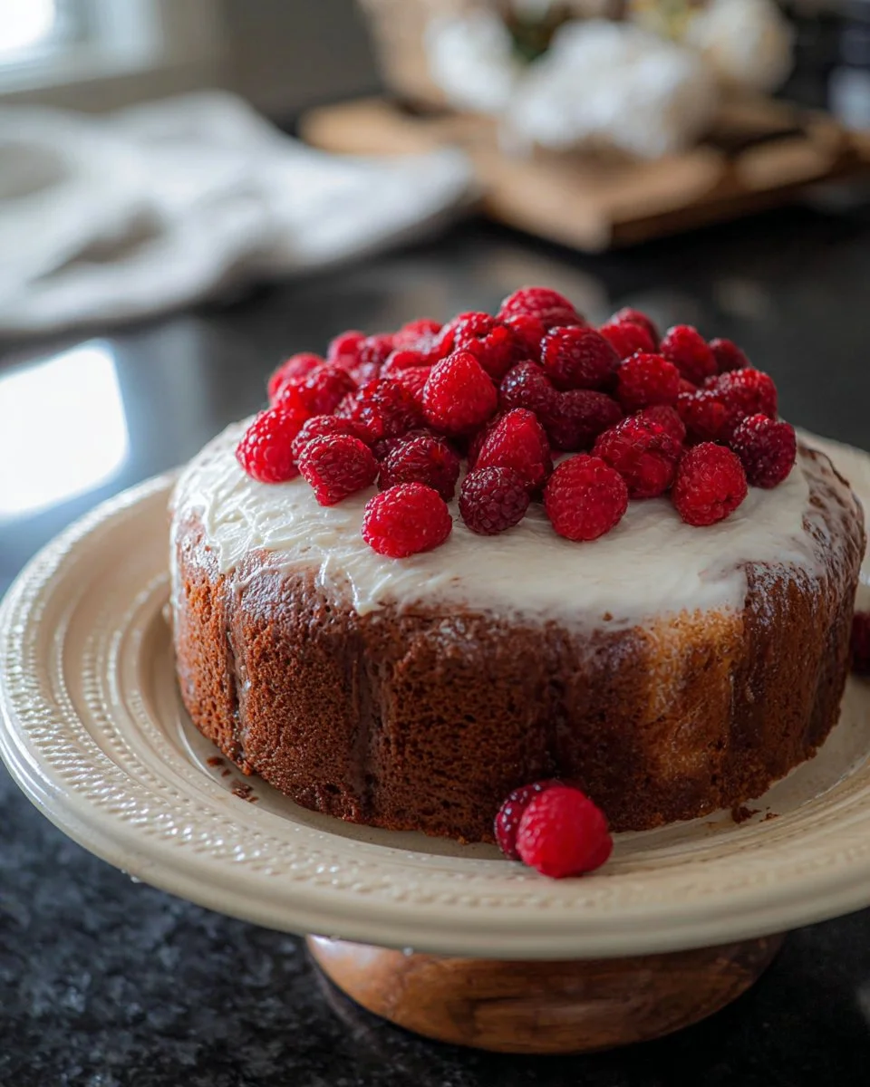 Whole Wheat Raspberry Honey Cake