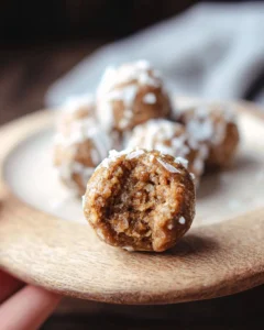 Apple Pie Protein Balls with White Chocolate Drizzle