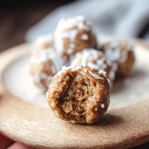 Apple Pie Protein Balls with White Chocolate Drizzle