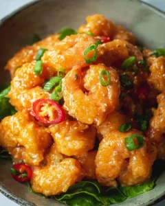 Delicious Bang Bang Shrimp served with a spicy dipping sauce