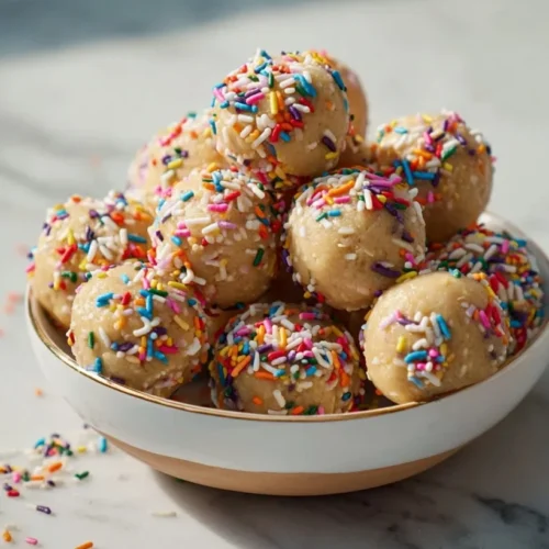 Birthday Cake Protein Balls with Sprinkles