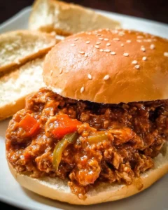 Delicious Chicken Gumbo Sloppy Joes served on a plate with toppings