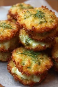 Crunchy Ritz Bites filled with Dill Pickle Cheese for a tasty snack