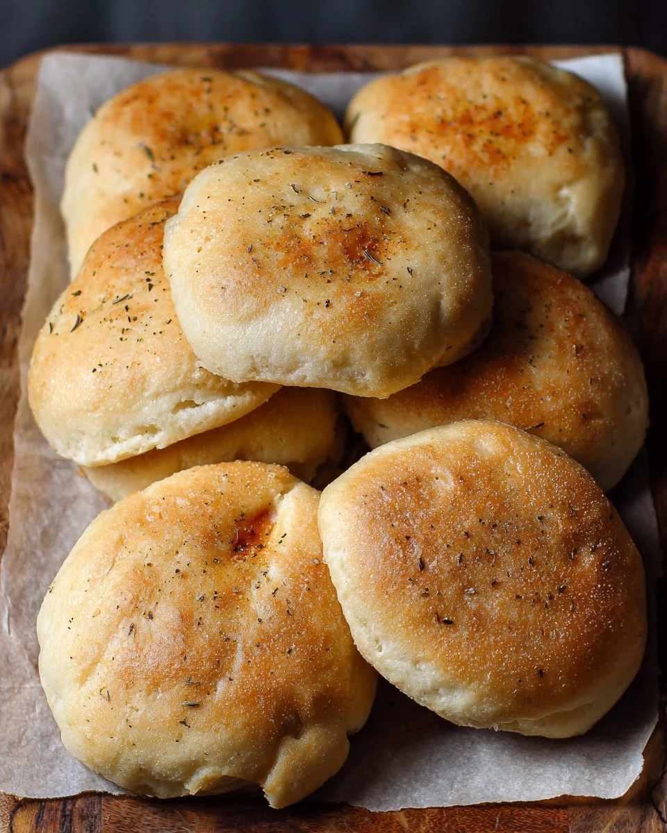 Homemade focaccia bread rolls with herbs and olive oil
