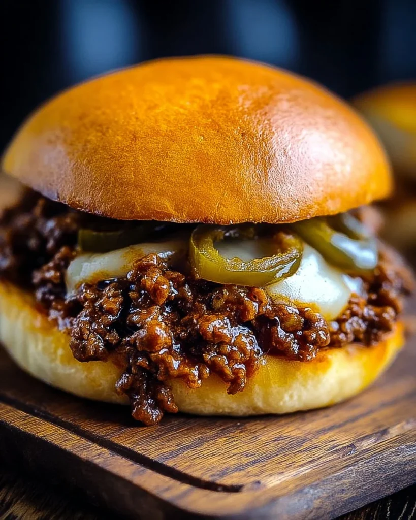 Gordon Ramsay-inspired cheesesteak sloppy joes served on a plate