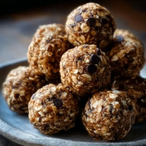 Peanut Butter Oat Protein Balls with Chocolate Chips