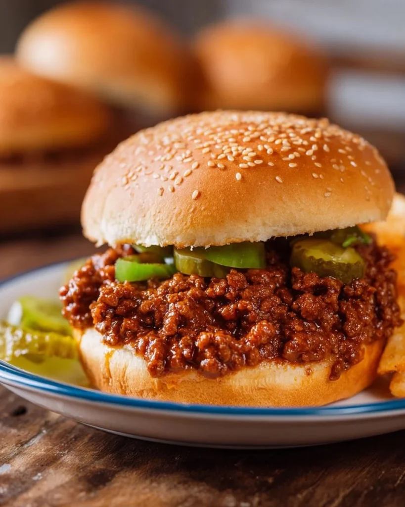 Delicious Pioneer Woman Sloppy Joes served on a plate with side dishes.