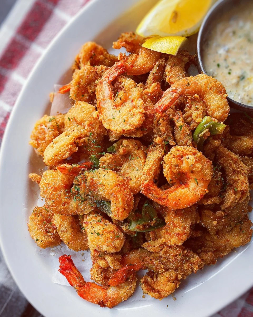 Crispy shrimp fritto misto served with a zesty dipping sauce