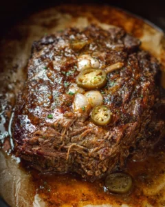 Delicious Spicy Mississippi Pot Roast served with vegetables