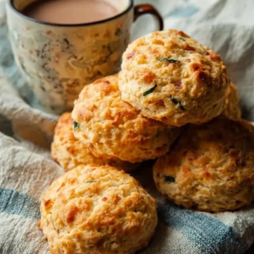 Breakfast Protein Biscuits with Ham and Cheddar 2 Breakfast Protein Biscuits with Ham and Cheddar