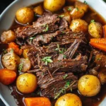 Deliciously tender ultimate crock pot pot roast with vegetables.