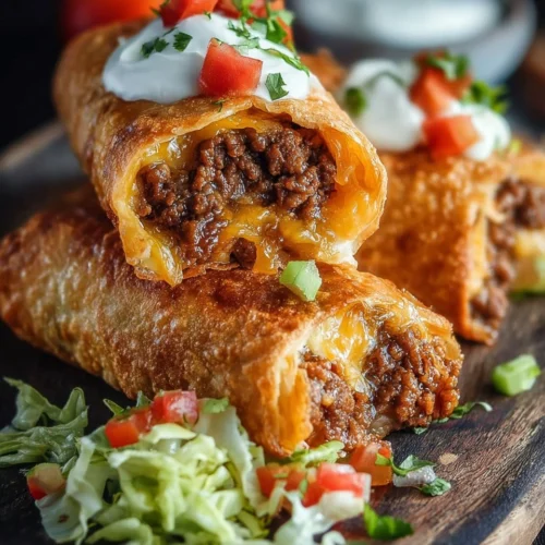 Crispy Beef Cheese Chimichangas