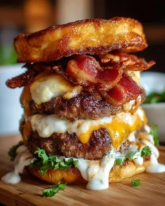 Bacon lasagna burger stack 2026 05 06