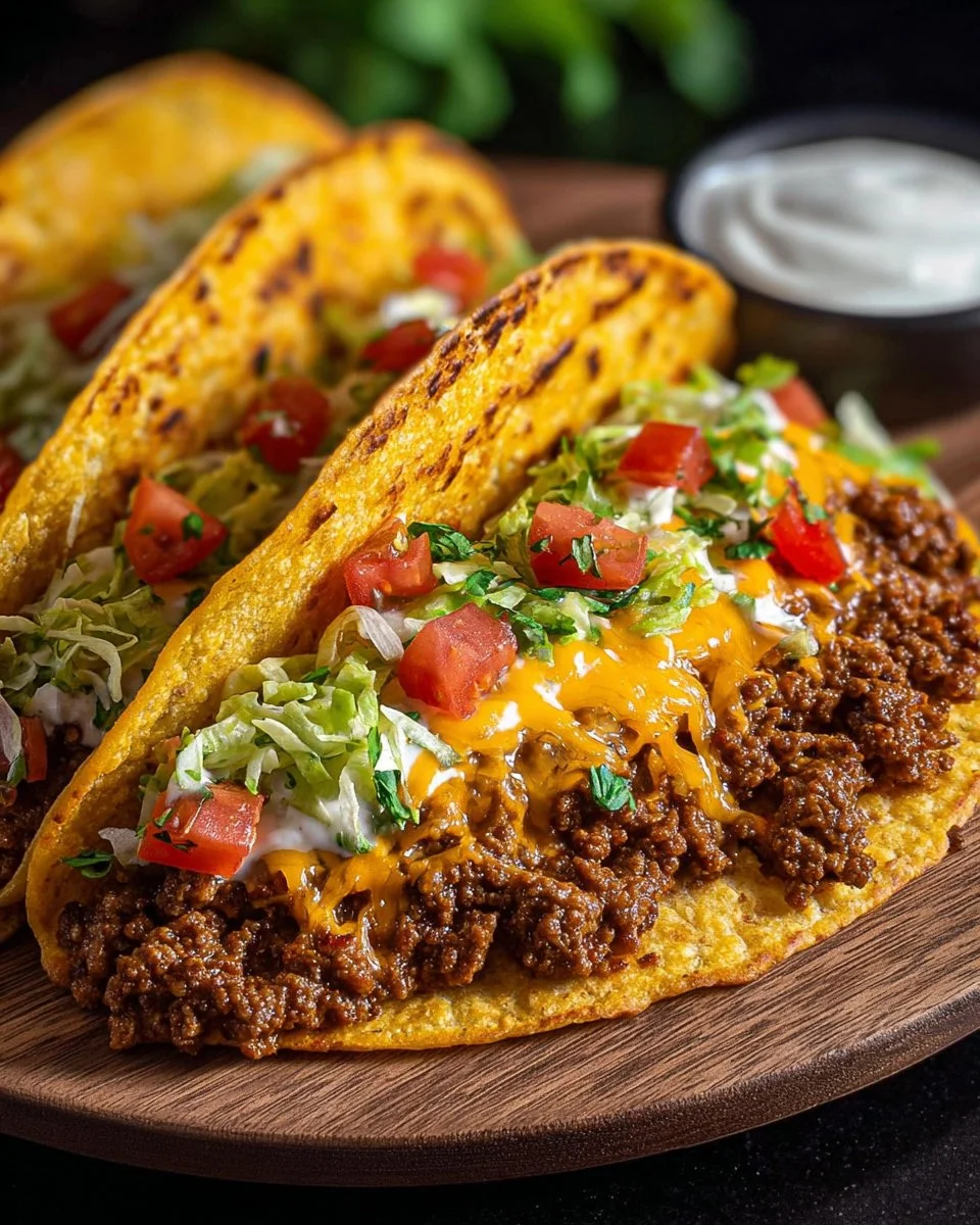 Beef Meximelt Cheesy Taco with melted cheese and seasoned beef