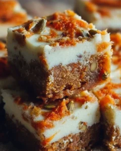 Irresistible carrot cake cream cheese bars with creamy frosting
