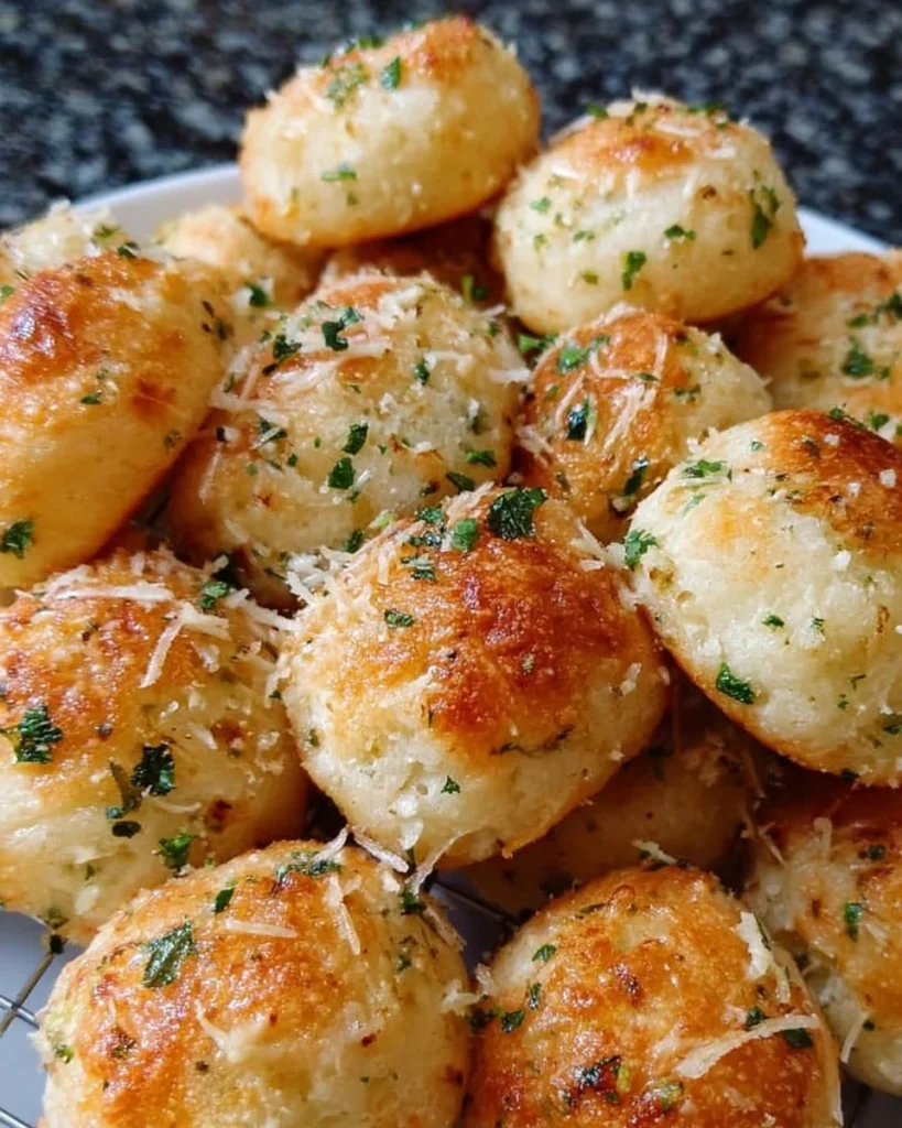 Parmesan Bread Bites 1 Savory Parmesan Bread Bites served as appetizers