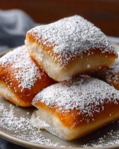 Delicious Vanilla French Beignets dusted with powdered sugar