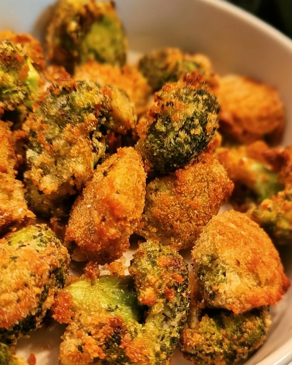 Air Fryer Breaded Broccoli with Parmesan 5 Crispy air fryer breaded broccoli florets