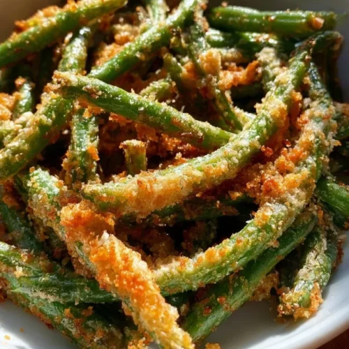 Air Fryer Green Bean Fries with Parmesan Panko 2 Crispy air fryer green bean fries
