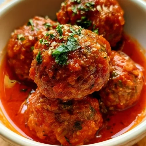 Baked Italian meatballs in marinara sauce