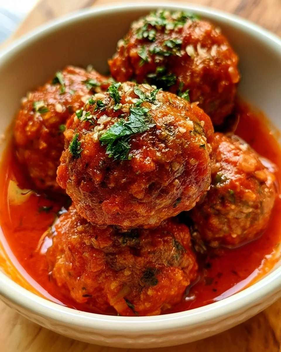Baked Italian Meatballs in Marinara 3 Baked Italian meatballs in marinara sauce