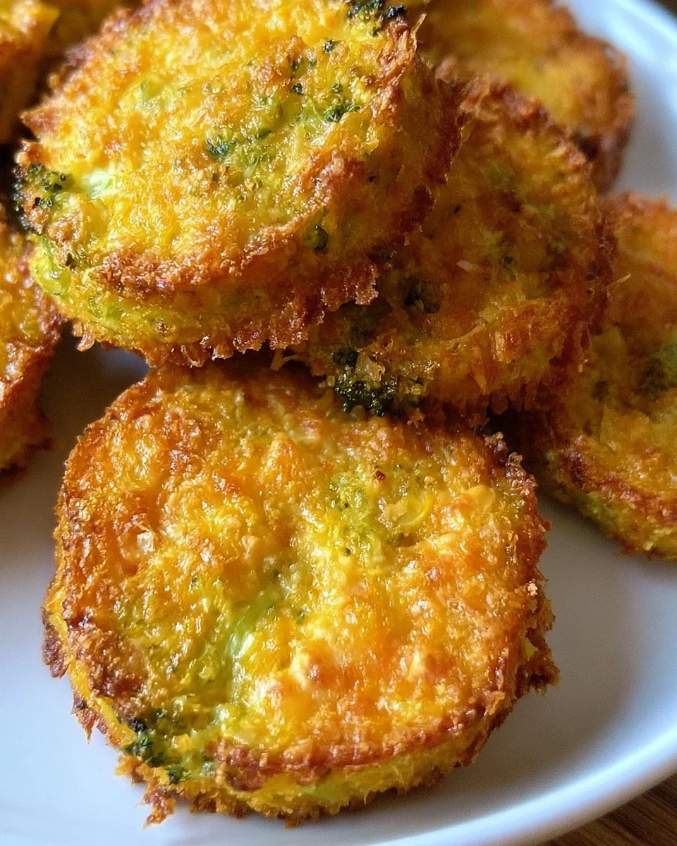 Crispy Broccoli Cheddar Rounds 3 Crispy Broccoli Cheddar Rounds