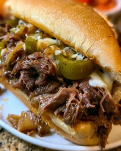 Chicago Style Italian Beef Sandwiches with Pepperoncini