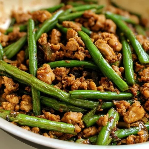 Chinese ground turkey and green bean stir-fry recipe for a healthy meal