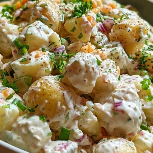 Classic Potato Salad with Eggs and Celery 2 Creamy classic potato salad with eggs and celery in a bowl