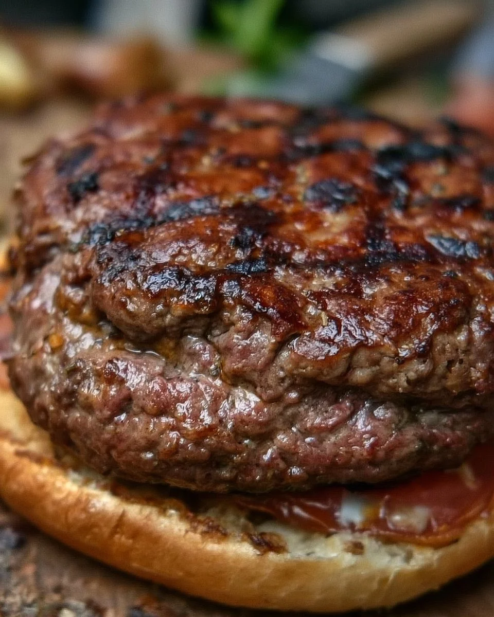 Classic homemade hamburger on a toasted bun