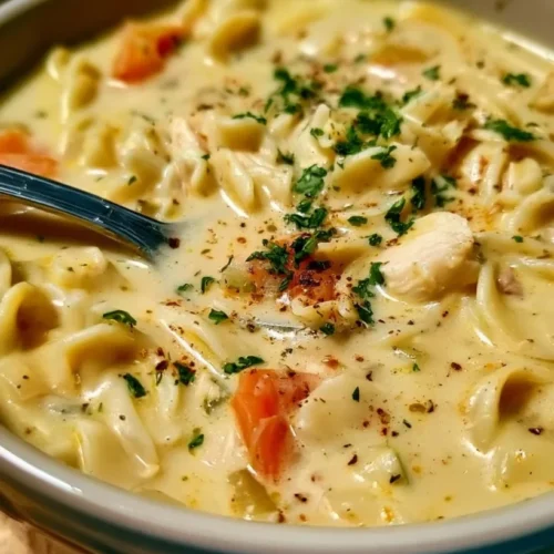 Creamy Chicken Noodle Soup with Spinach and Thyme 2 Creamy Chicken Noodle Soup with Spinach and Thyme