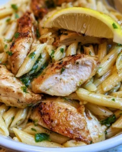Creamy Lemon Chicken Fettuccine with Asparagus