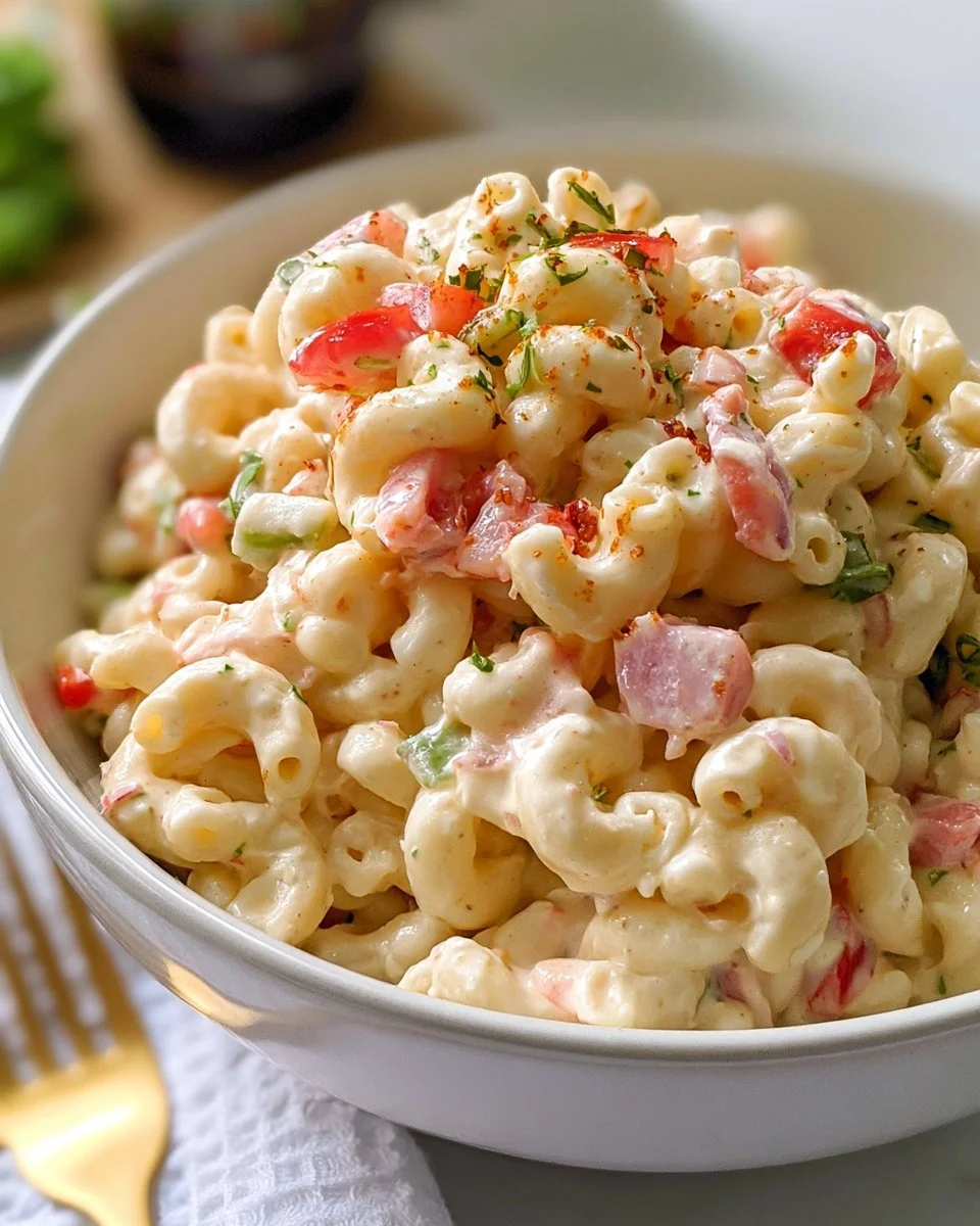 Creamy Macaroni Salad with Bell Peppers and Dijon 3 Creamy Macaroni Salad with Bell Peppers and Dijon