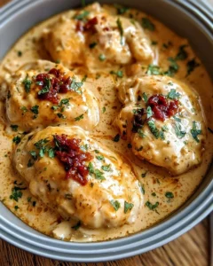 Creamy Sun Dried Tomato Chicken in the Crockpot