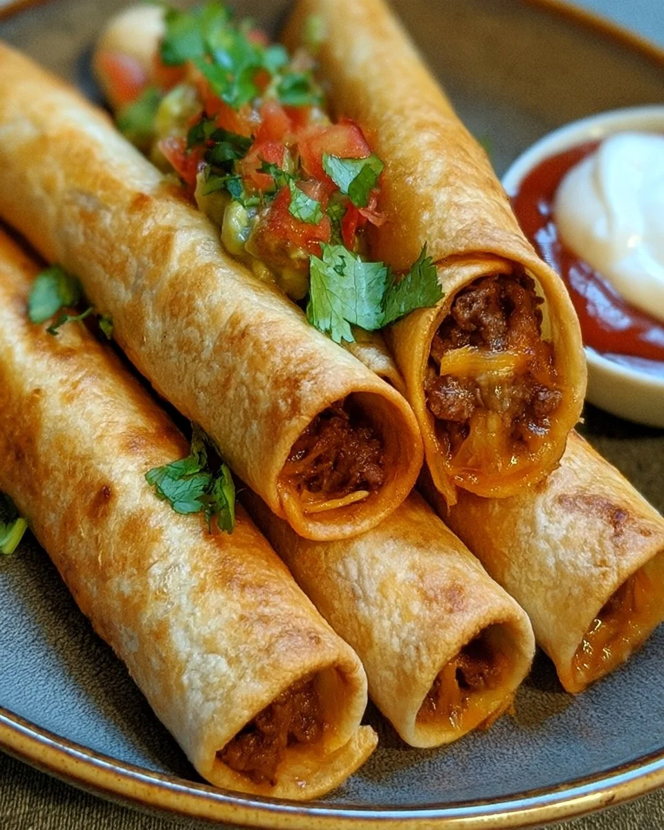 Crispy Beef Taquitos with Corn Tortillas