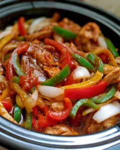 Easy Crock Pot Chicken Fajitas with Green Chiles