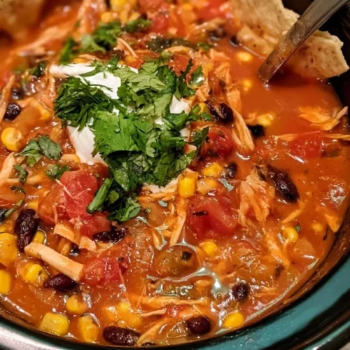 Crockpot Chicken Tortilla Soup with Black Beans and Corn 2 Crockpot Chicken Tortilla Soup with Black Beans and Corn