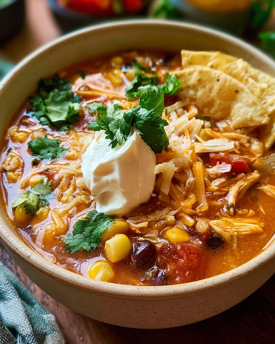 Crockpot Chicken Tortilla Soup with Fire Roasted Tomatoes 3 Crockpot Chicken Tortilla Soup with Fire Roasted Tomatoes