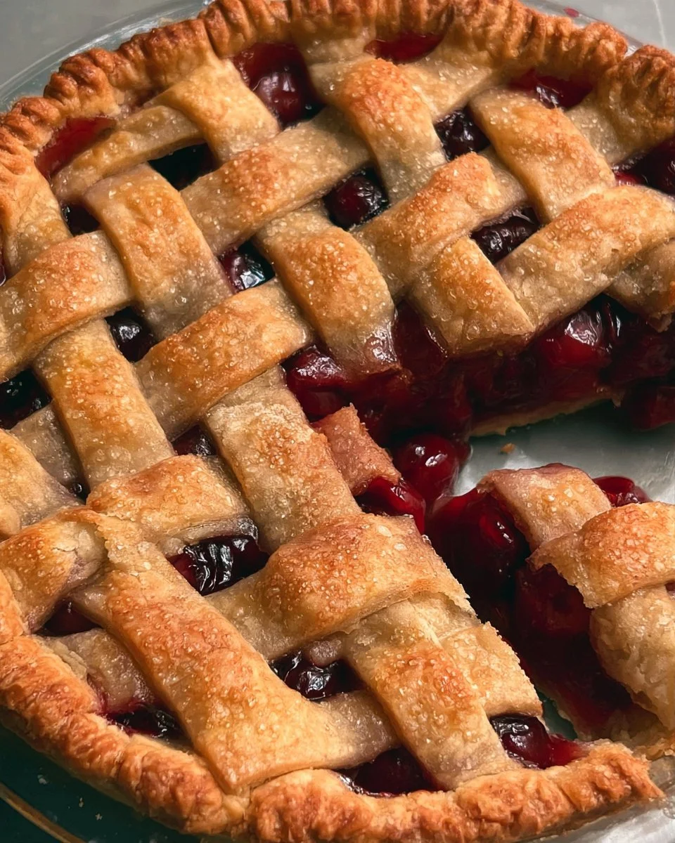 Double Crust Cherry Pie with Fresh Cherries 6 Double Crust Cherry Pie