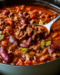 Bowl of classic chili topped with cheese and cilantro, serving as the ultimate comfort food.