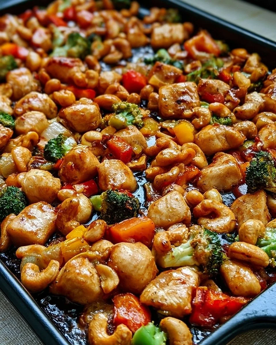 Easy sheet pan cashew chicken recipe for quick weeknight dinners