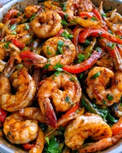 Easy Shrimp Fajitas with Peppers and Onions