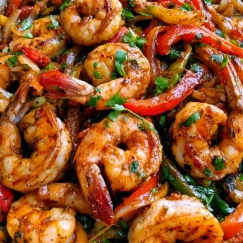 Easy Shrimp Fajitas with Peppers and Onions 2 Easy Shrimp Fajitas with Peppers and Onions